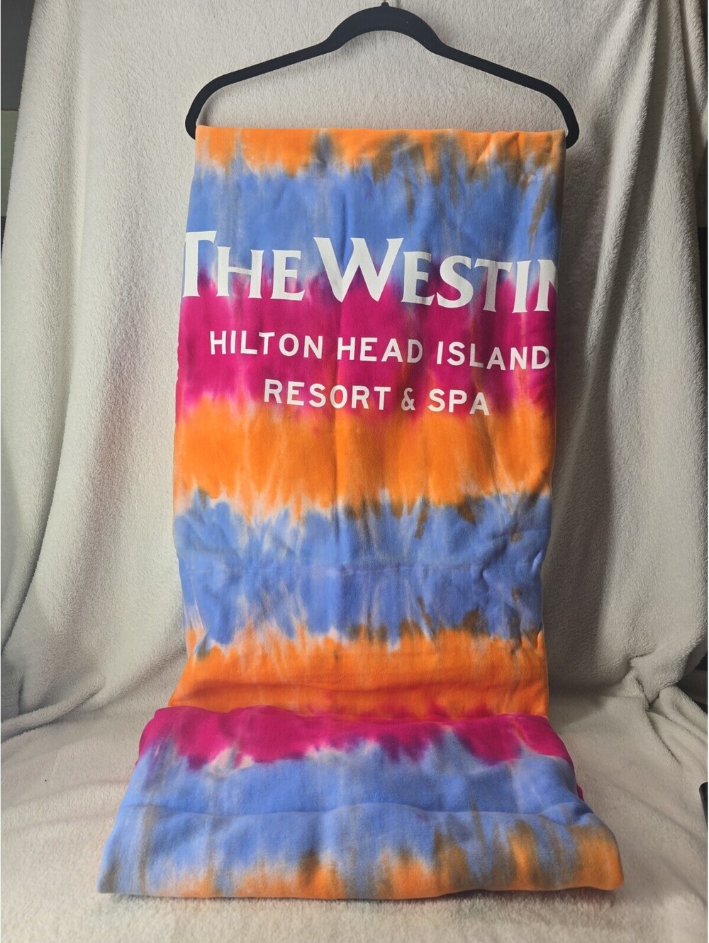 The Westin Hilton Head Island Resort & Spa Beach Towel Throw 40x52 Tye Dyed New